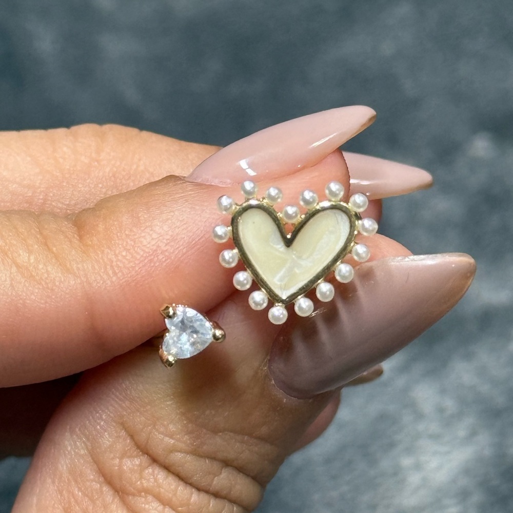 Elegant Heart Pearl Earrings